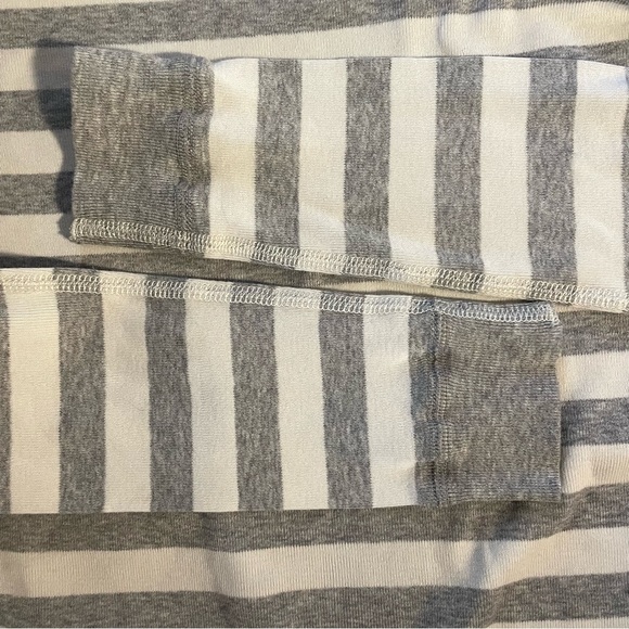 Hanna Andersson Striped Long John Pajama Top, Heather Grey and White, US 10 - Picture 3 of 4